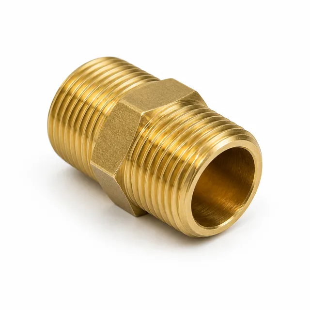 B122 - Niple Hexagonal Bronce