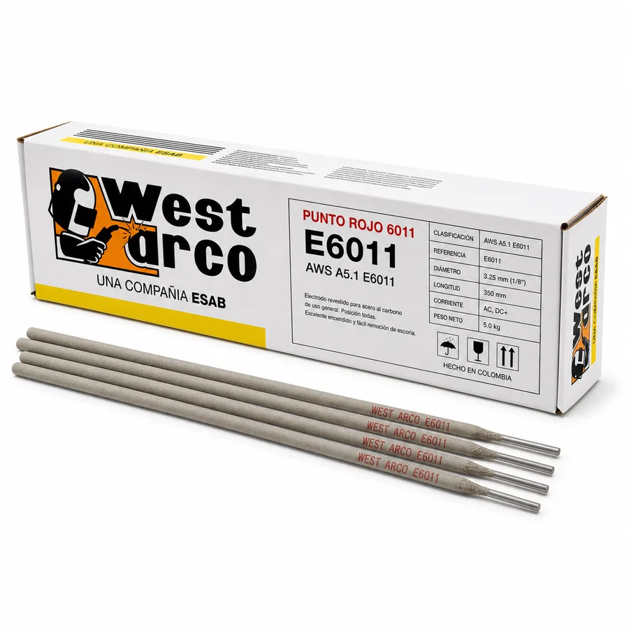 electrodo e6011 acero carbono west arco