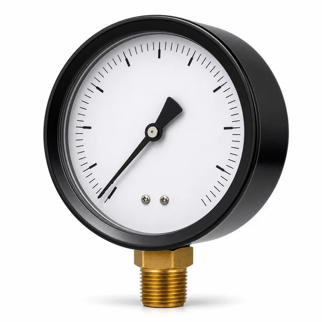 Black Case Dry Pressure Gauge, Brass Internals