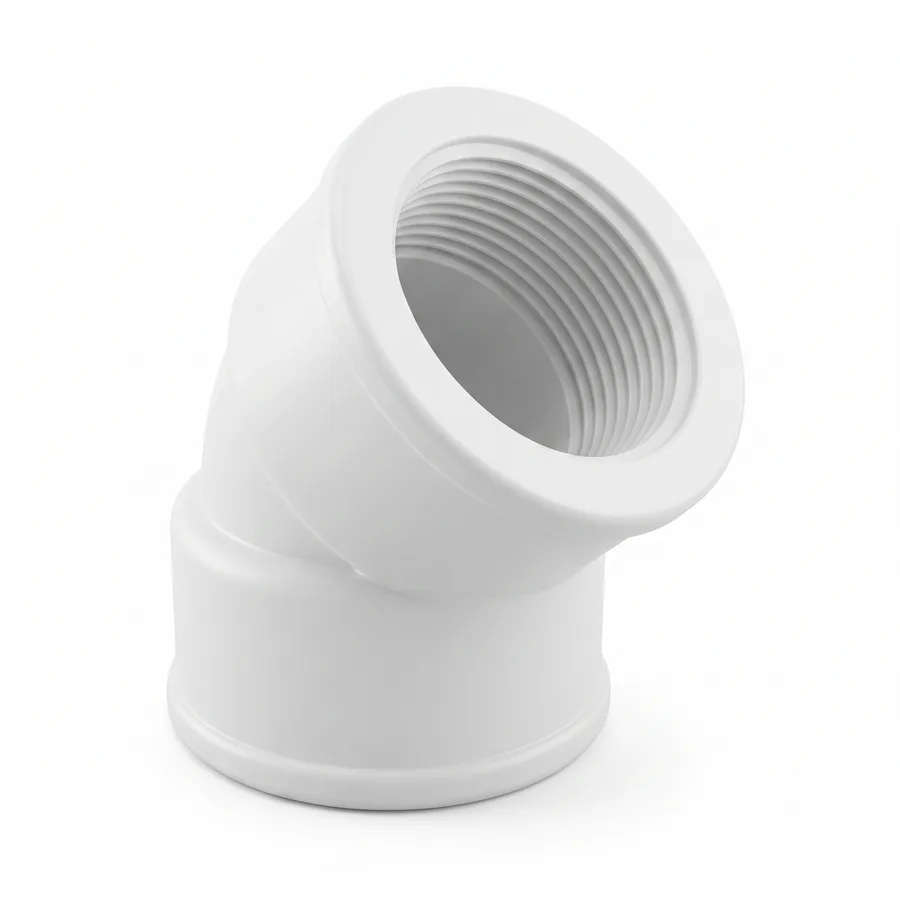 Semicodo Polipropileno Blanco Roscado