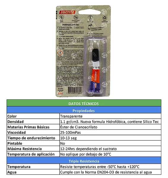 Loctite Pegante Instantáneo - Secado Rápido Y Resistente