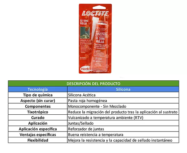 Loctite Silicona Rtv Roja - Resistente A Altas Temperaturas
