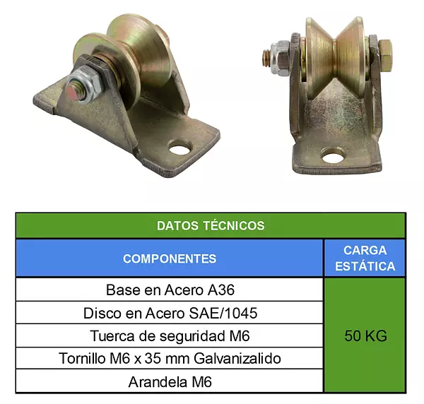 Polea 1" En V Sin Rodamiento