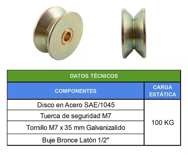 Polea Agrícola Sin Base De 1-1/2" De "V" Sin Rodamiento