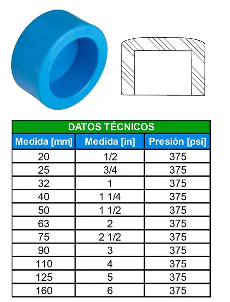 Tapa De Polipropileno Fusión Hembra