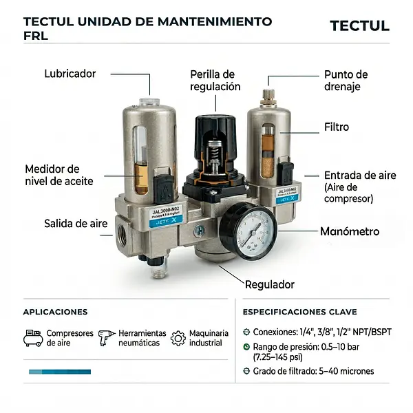 Unidad De Mantenimiento Neumatica 3 Partes - Frl Serie Ja