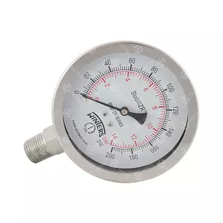 Manómetro Total Acero Inoxidable 4", Conexión Vertical 1/2"