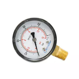 Manómetro Caja Negra 1.5", Conexión Vertical 1/8" Npt De Bro