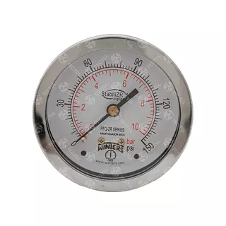 Manómetro Total Acero Inoxidable 4", Conexión Trasera 1/2" N
