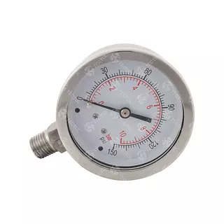 Manómetro Total Acero Inoxidable 4", Conexión Vertical 1/2"